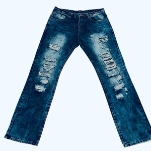 Buckle CJ Black Jeans Men’s 34 X 34 Long Distressed Rocker Mid Rise Skinny Denim